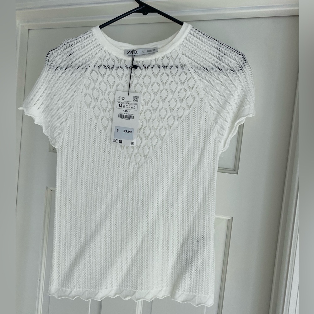 White Zara top
